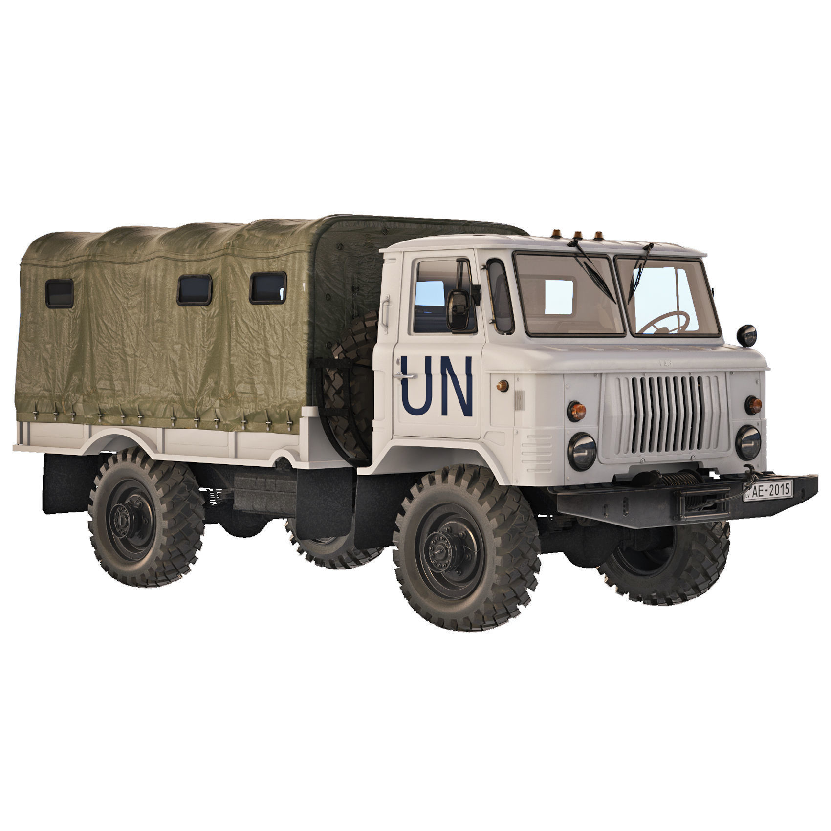 GAZ 66 A 1967 tarpaulin body 3D model_13