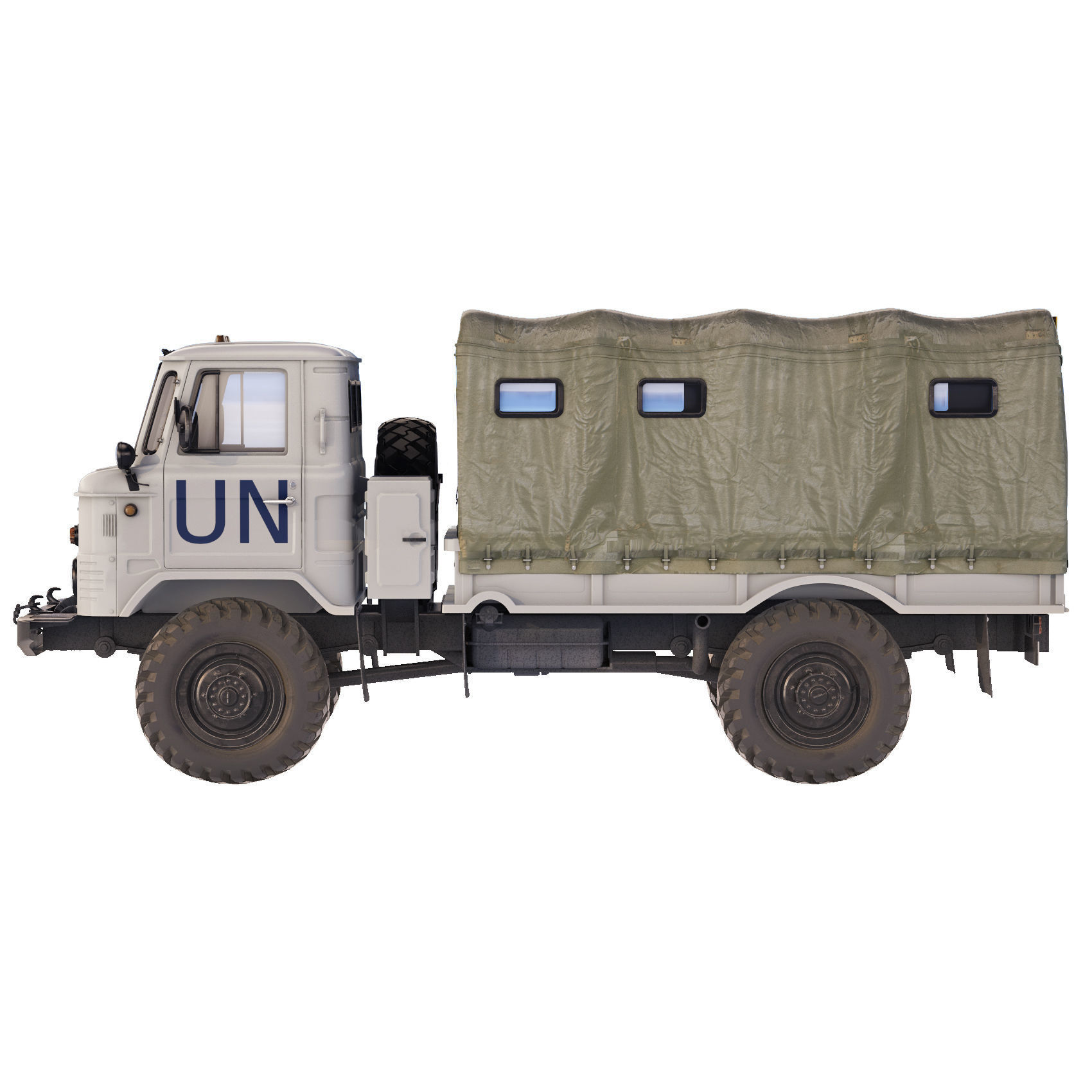 GAZ 66 A 1967 tarpaulin body 3D model_8