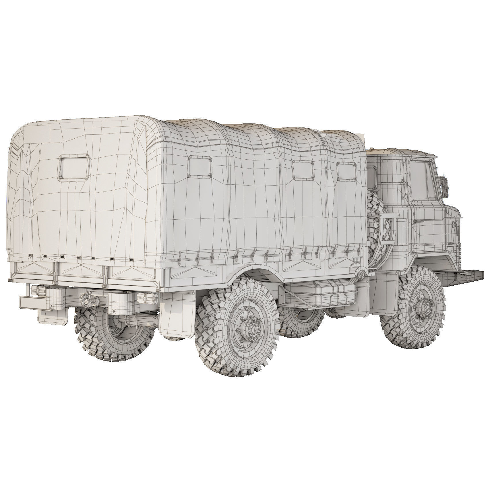 GAZ 66 A 1967 tarpaulin body 3D model_6