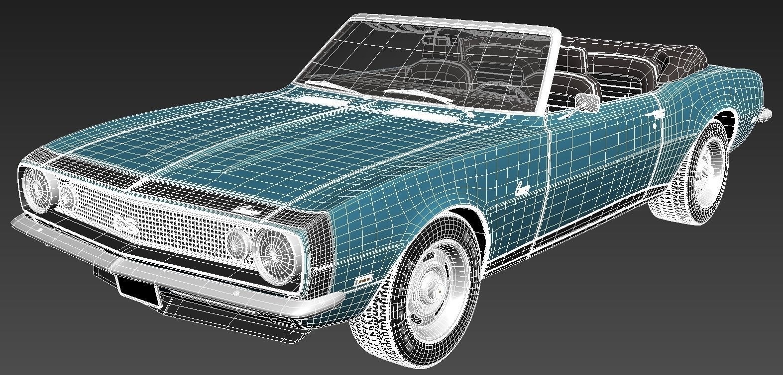 Chevrolet Camaro SS Convertible 1967 3D model_12