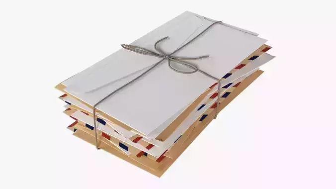 Envelope stack tied up 3D model
