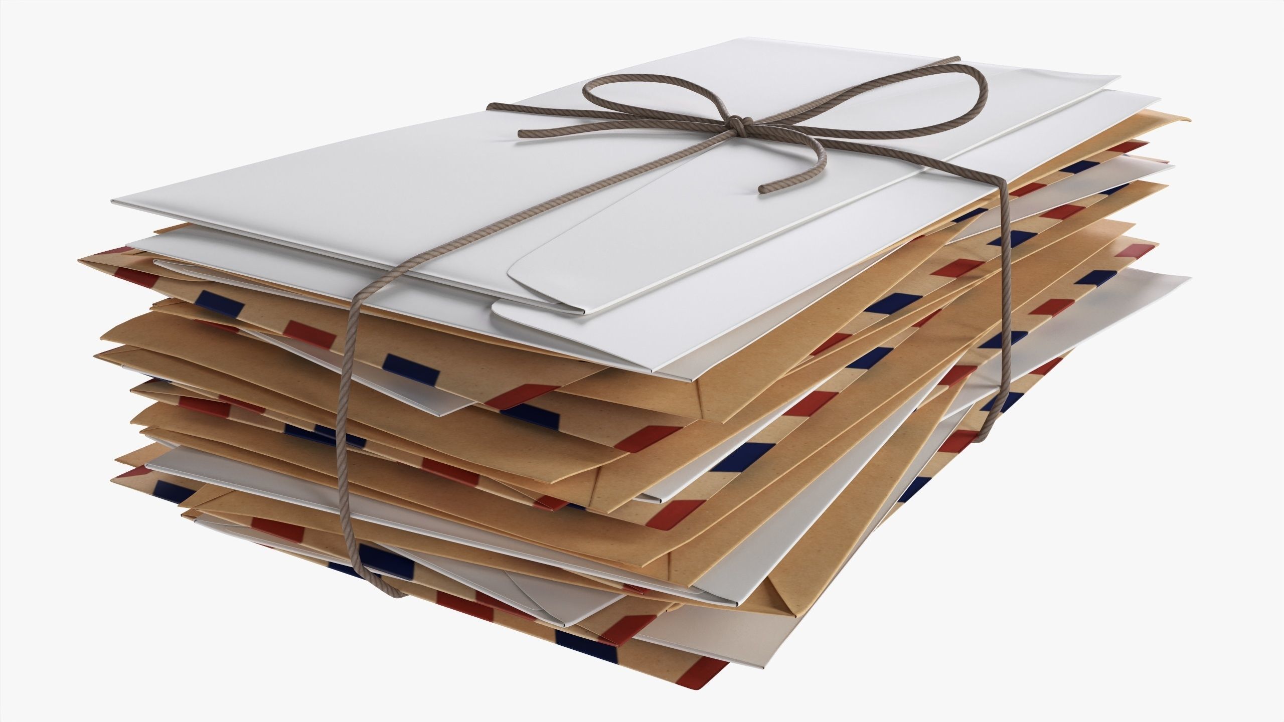 Envelope stack tied up 3D model_1