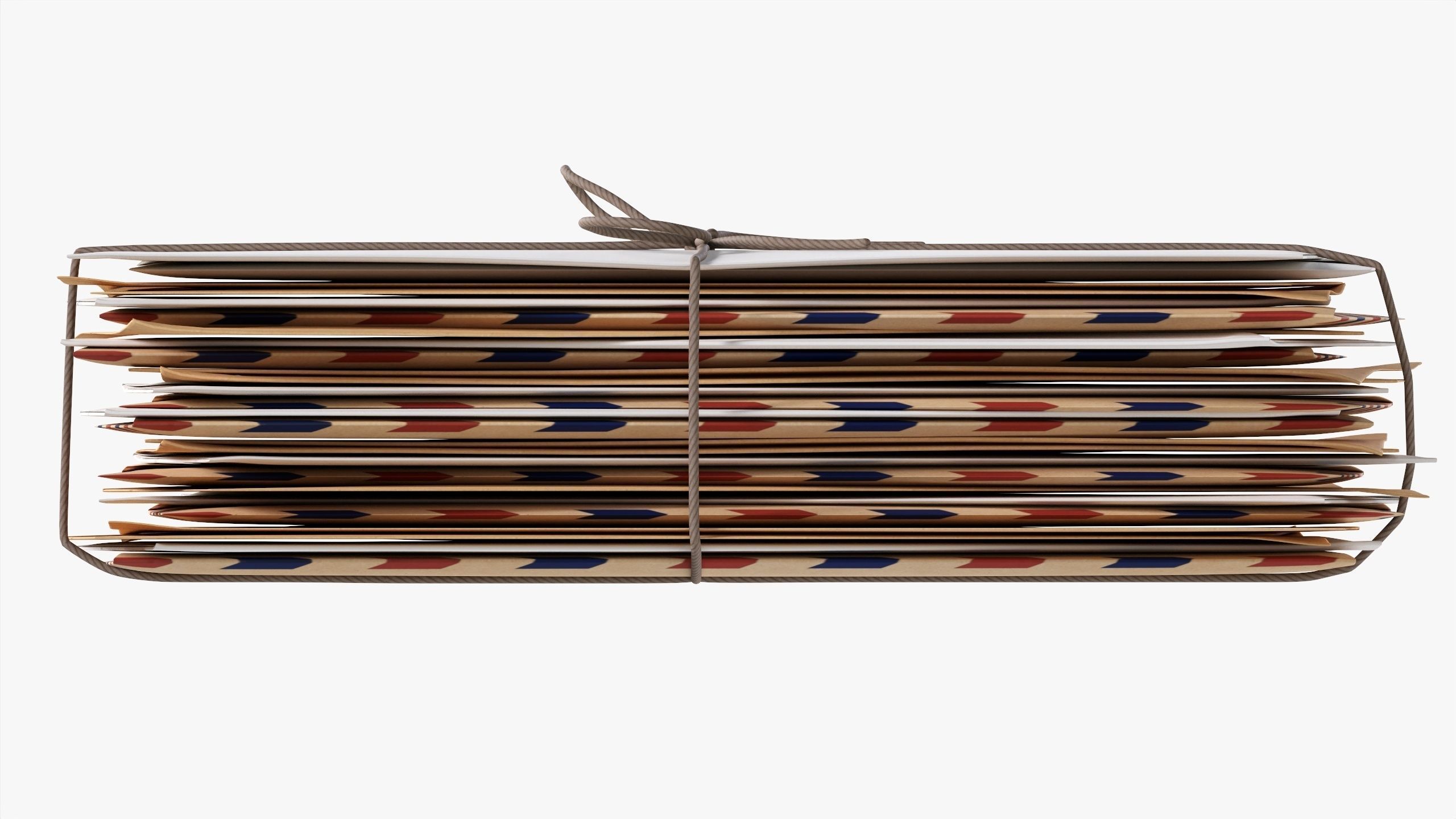 Envelope stack tied up 3D model_3