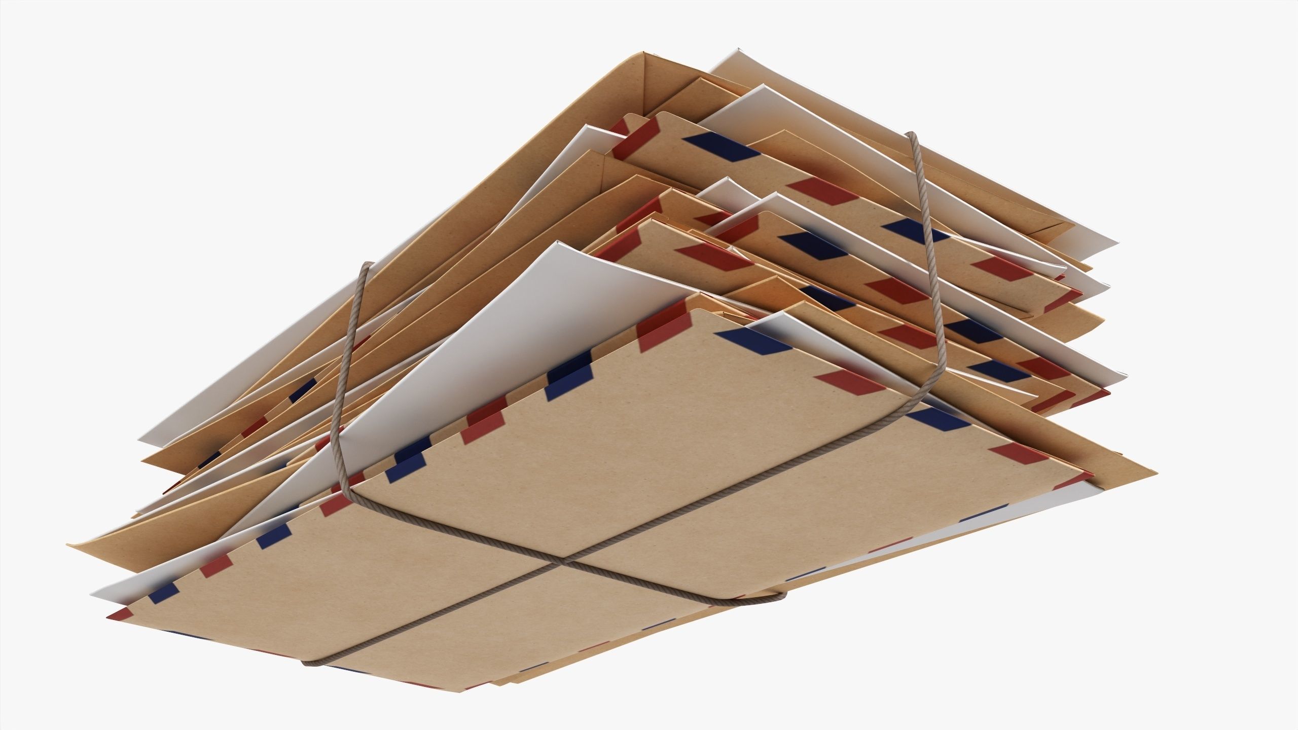 Envelope stack tied up 3D model_2