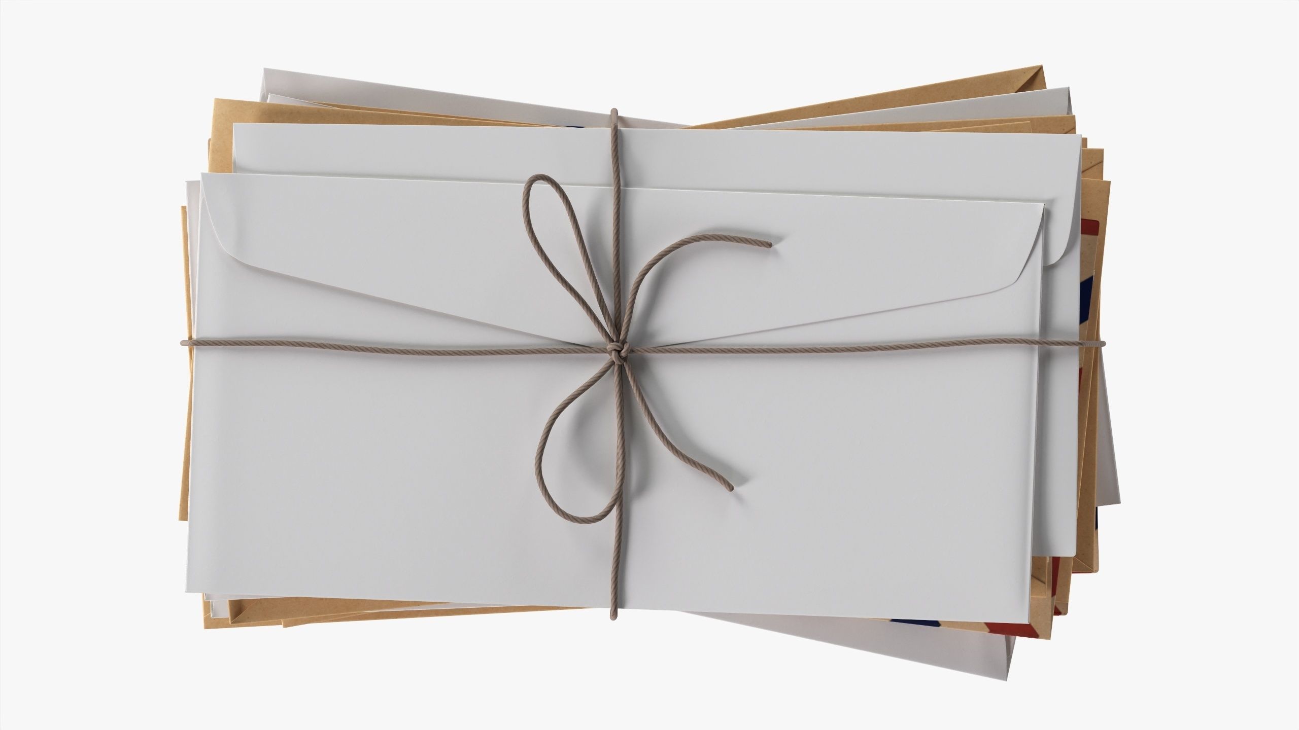 Envelope stack tied up 3D model_5