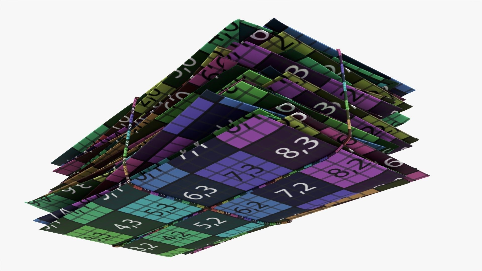 Envelope stack tied up 3D model_9