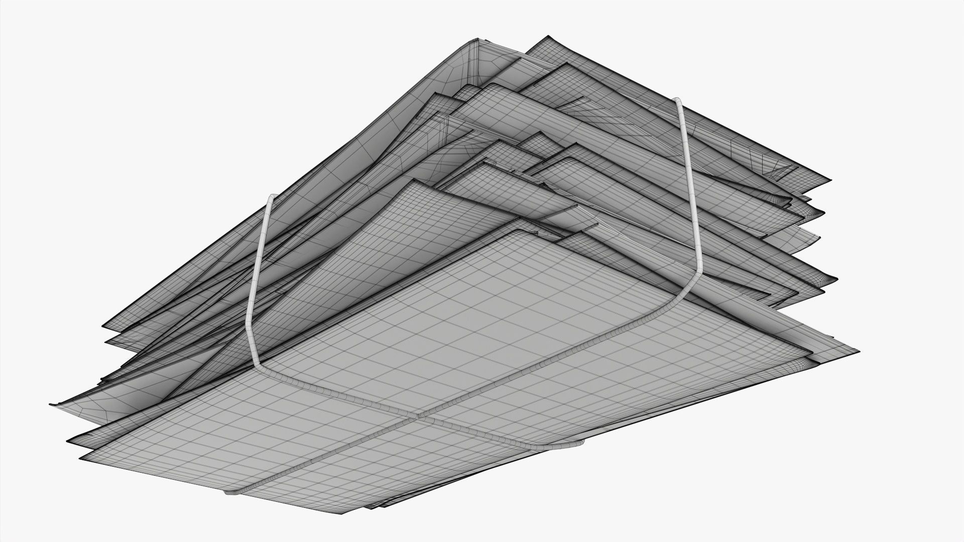 Envelope stack tied up 3D model_7