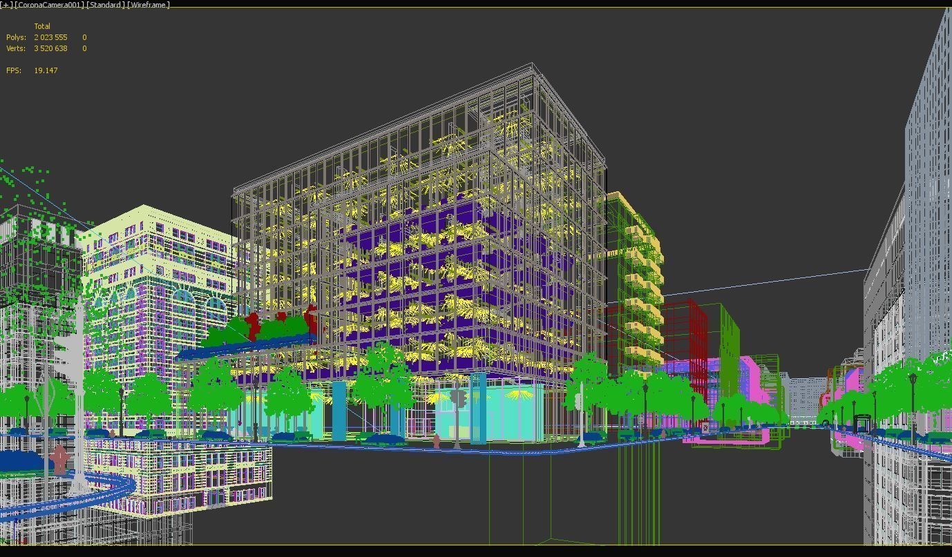 Office Building Street 3D model_10
