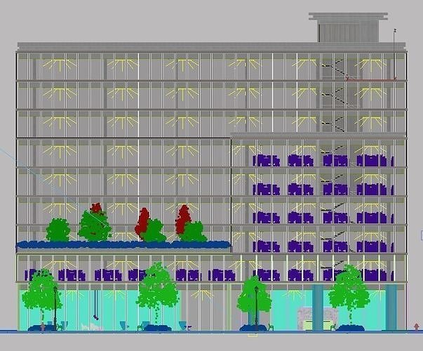 Office Building Street 3D model 4