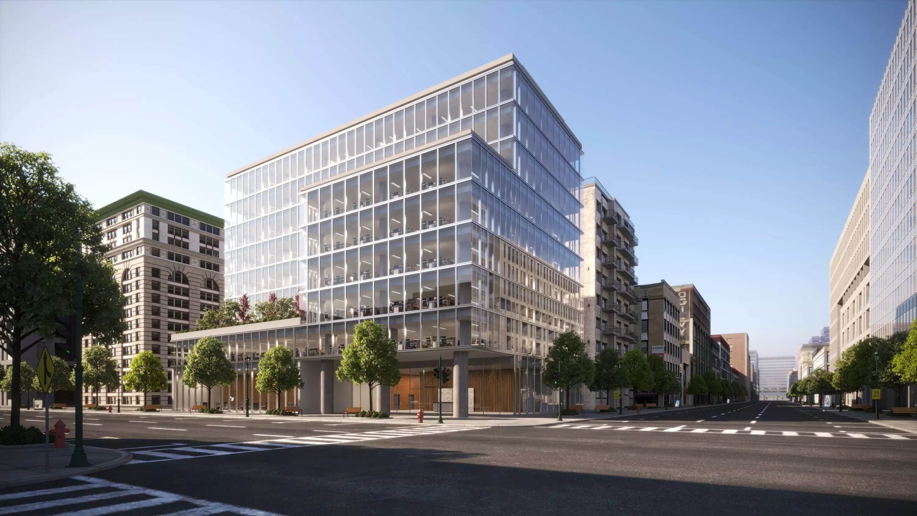 Office Building Street 3D model_0