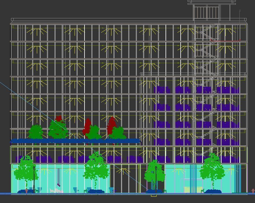 Office Building Street 3D model_11