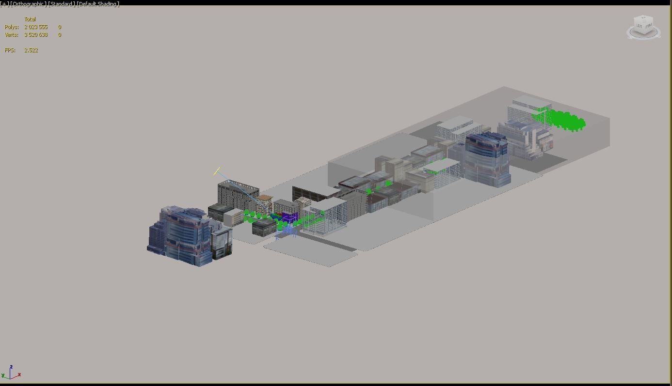 Office Building Street 3D model_5