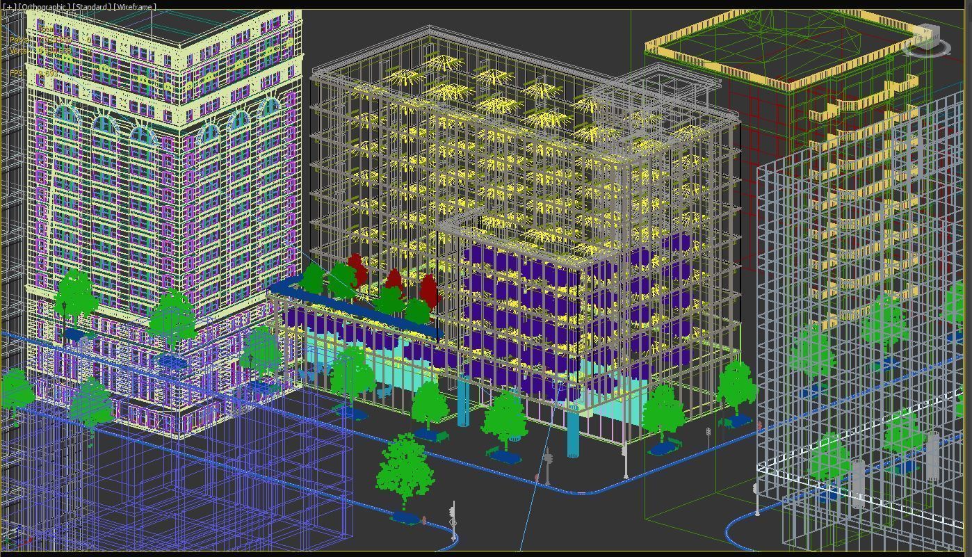 Office Building Street 3D model_9