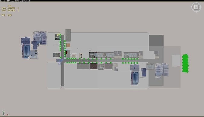 Office Building Street 3D model 5