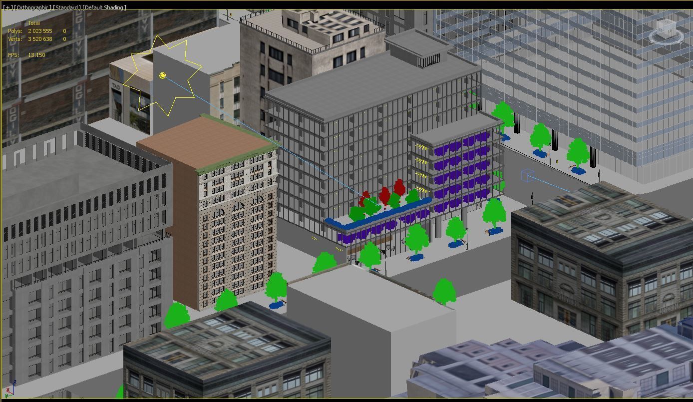 Office Building Street 3D model_7