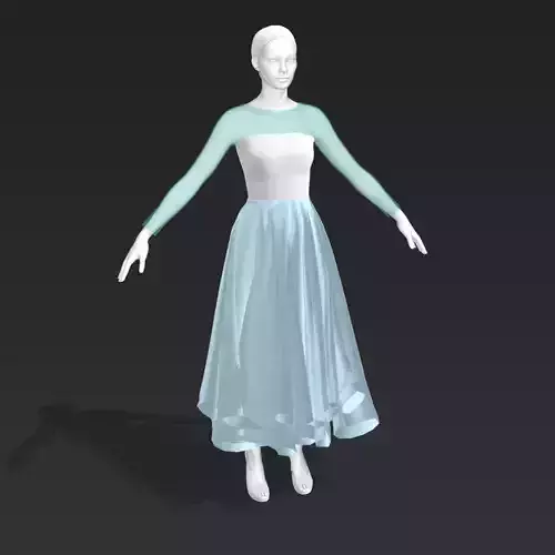 3DCloth woman in dress