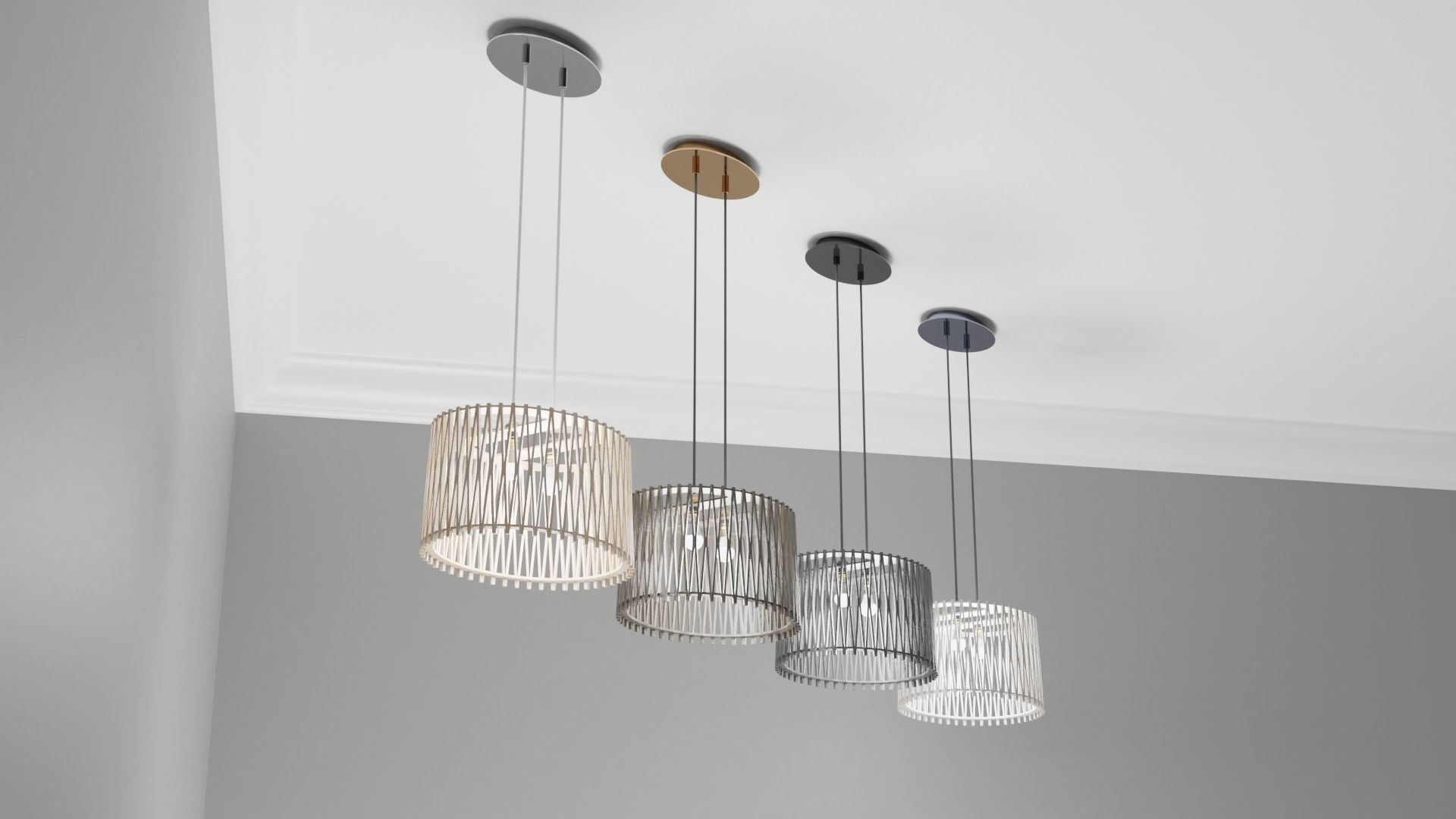 Pendant Ceiling Light P176 3D model_1
