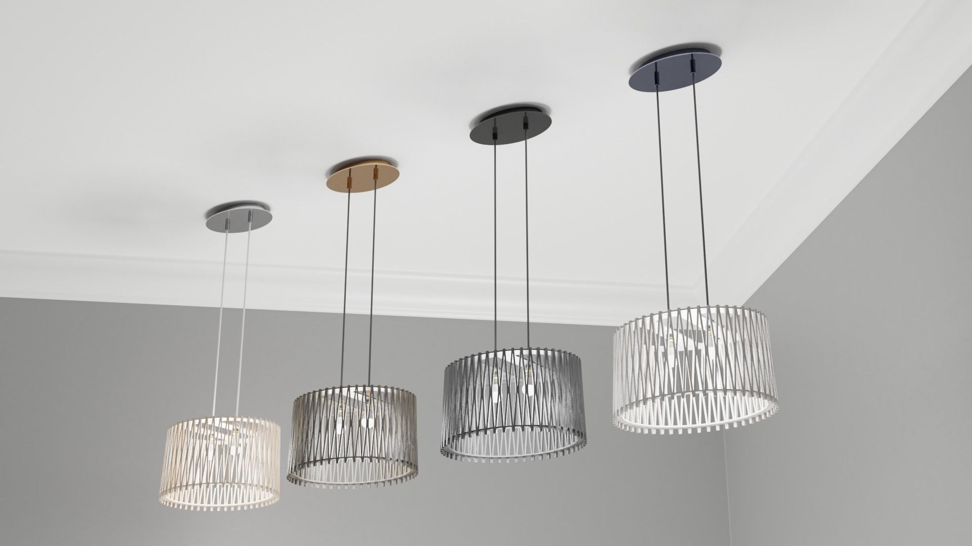 Pendant Ceiling Light P176 3D model_2
