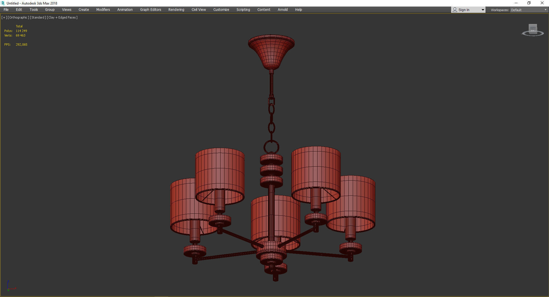 Chandelier Freya Tiana Low-poly 3D model_2