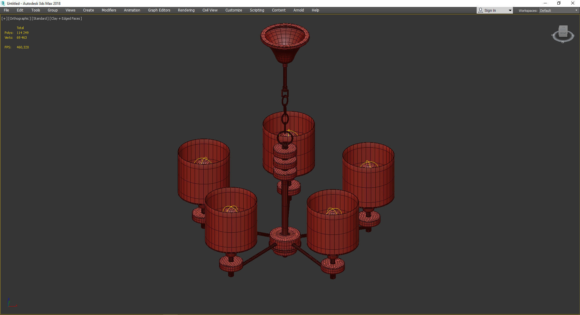 Chandelier Freya Tiana Low-poly 3D model_3