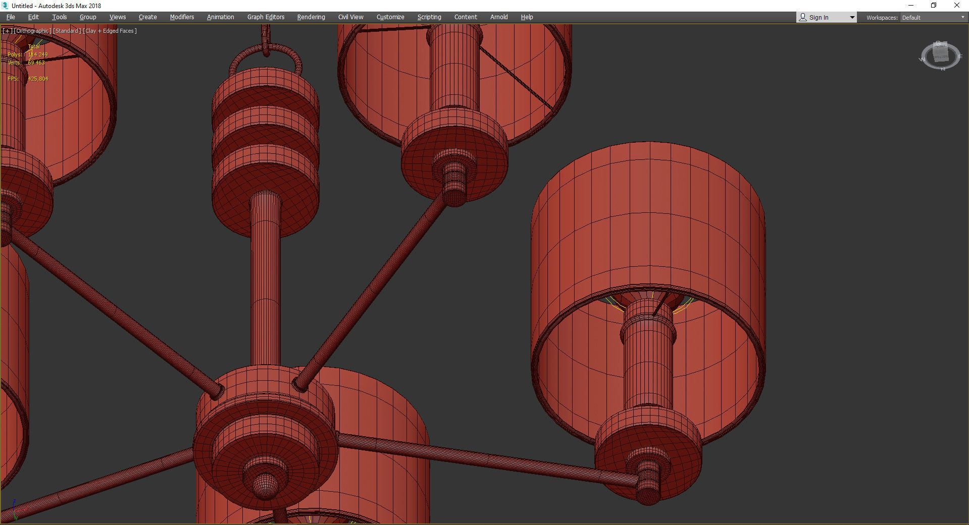 Chandelier Freya Tiana Low-poly 3D model_4