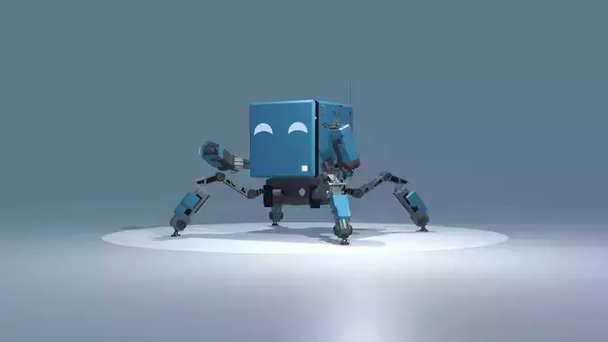 Sprinkles the bot - low poly sci-fi robot 3D model