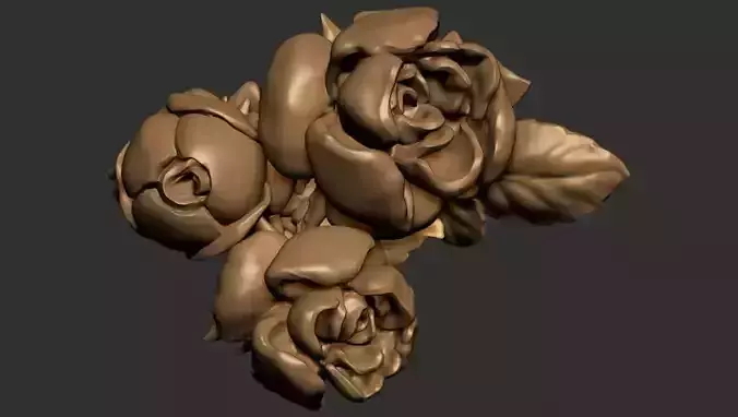 Roze Flowers Bouquet 3D print model