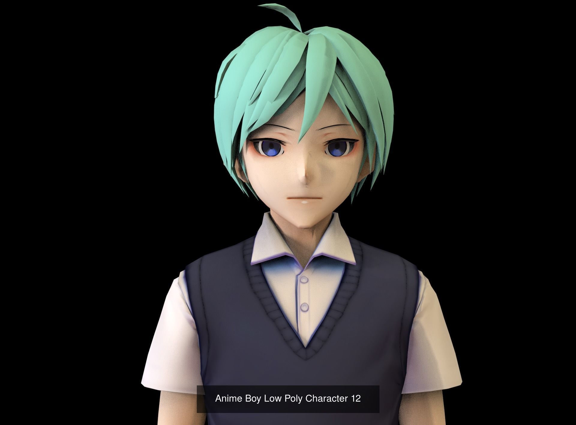 2 Anime Low Poly Characters DPack 6 3D Model Collection_2