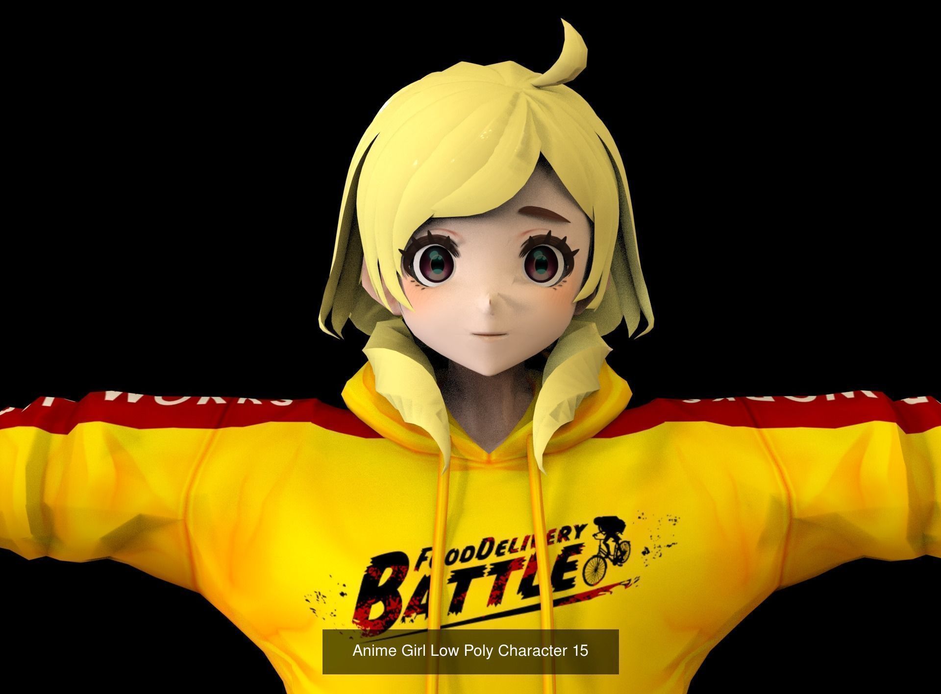 2 Anime Low Poly Characters DPack 7 3D Model Collection_3
