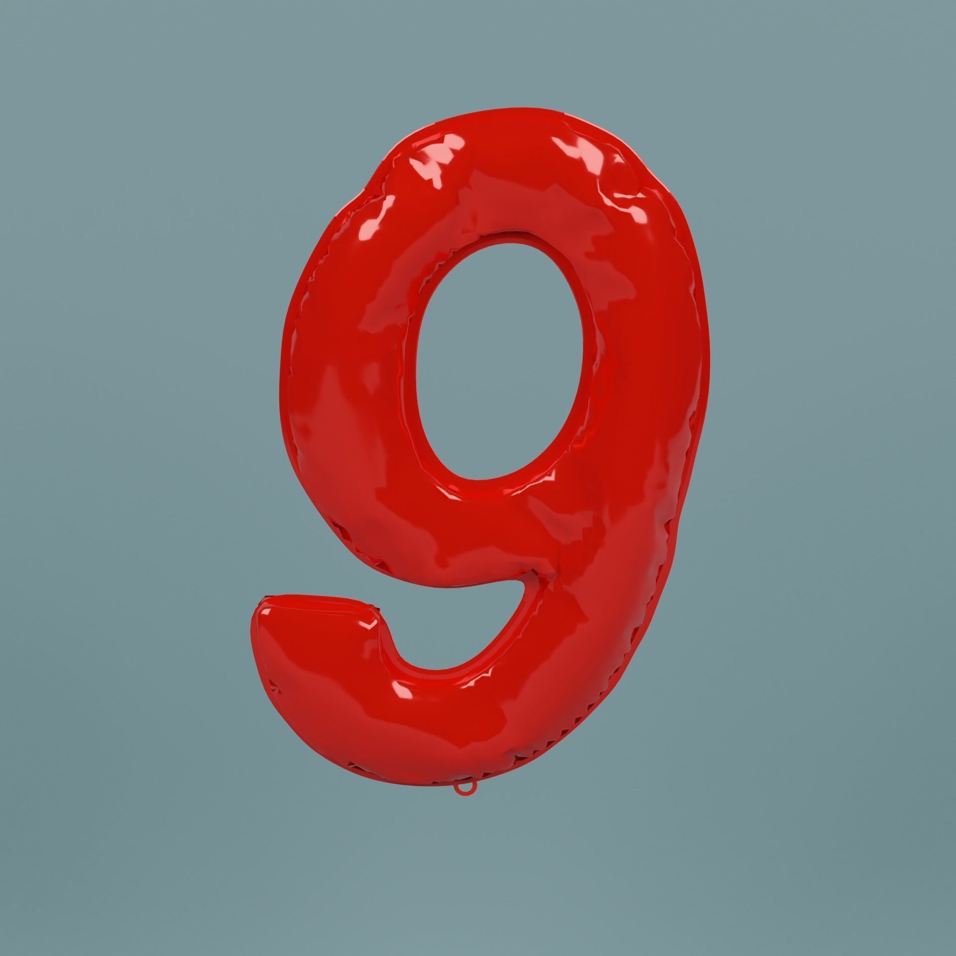 NUMBER 9 BALLOON 3D model_1