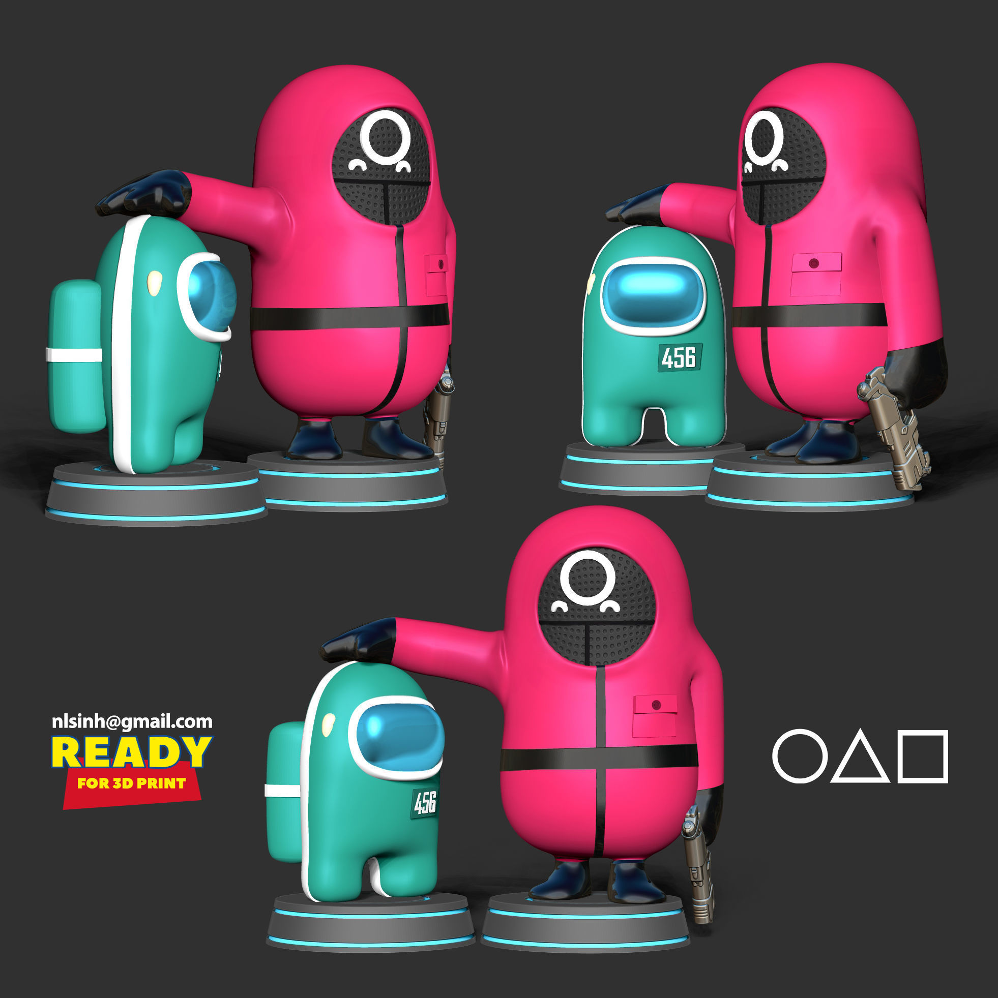 Squid Game - Among us and Fall Guys 3D print model_1