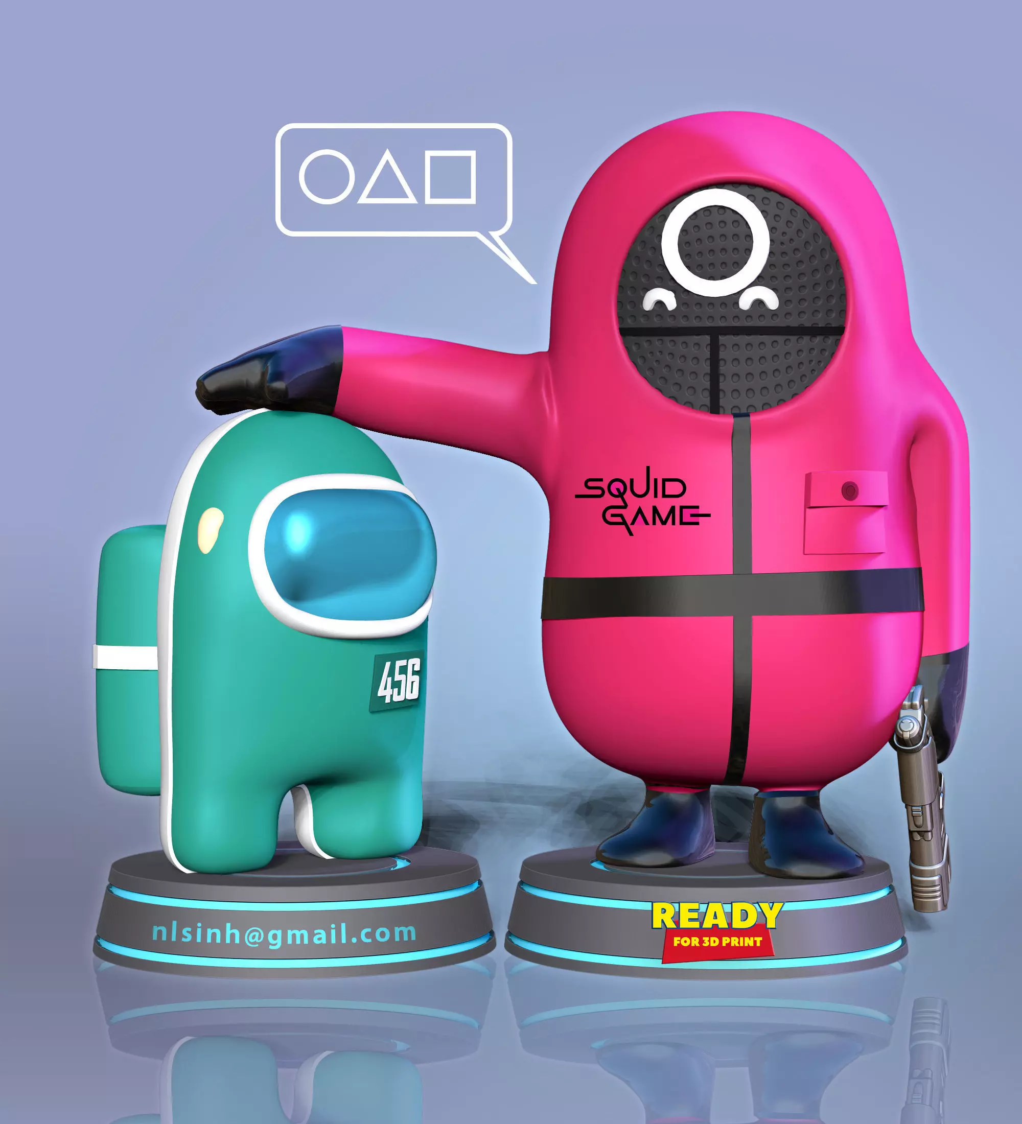 Squid Game - Among us and Fall Guys 3D print model_0