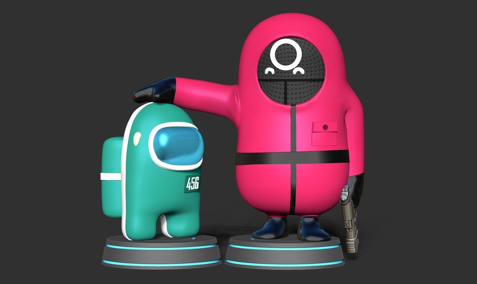 Squid Game - Among us and Fall Guys 3D print model_6