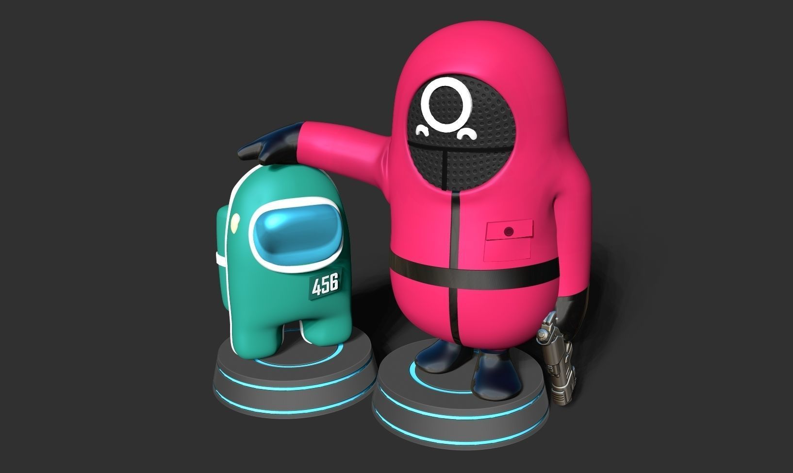 Squid Game - Among us and Fall Guys 3D print model_12