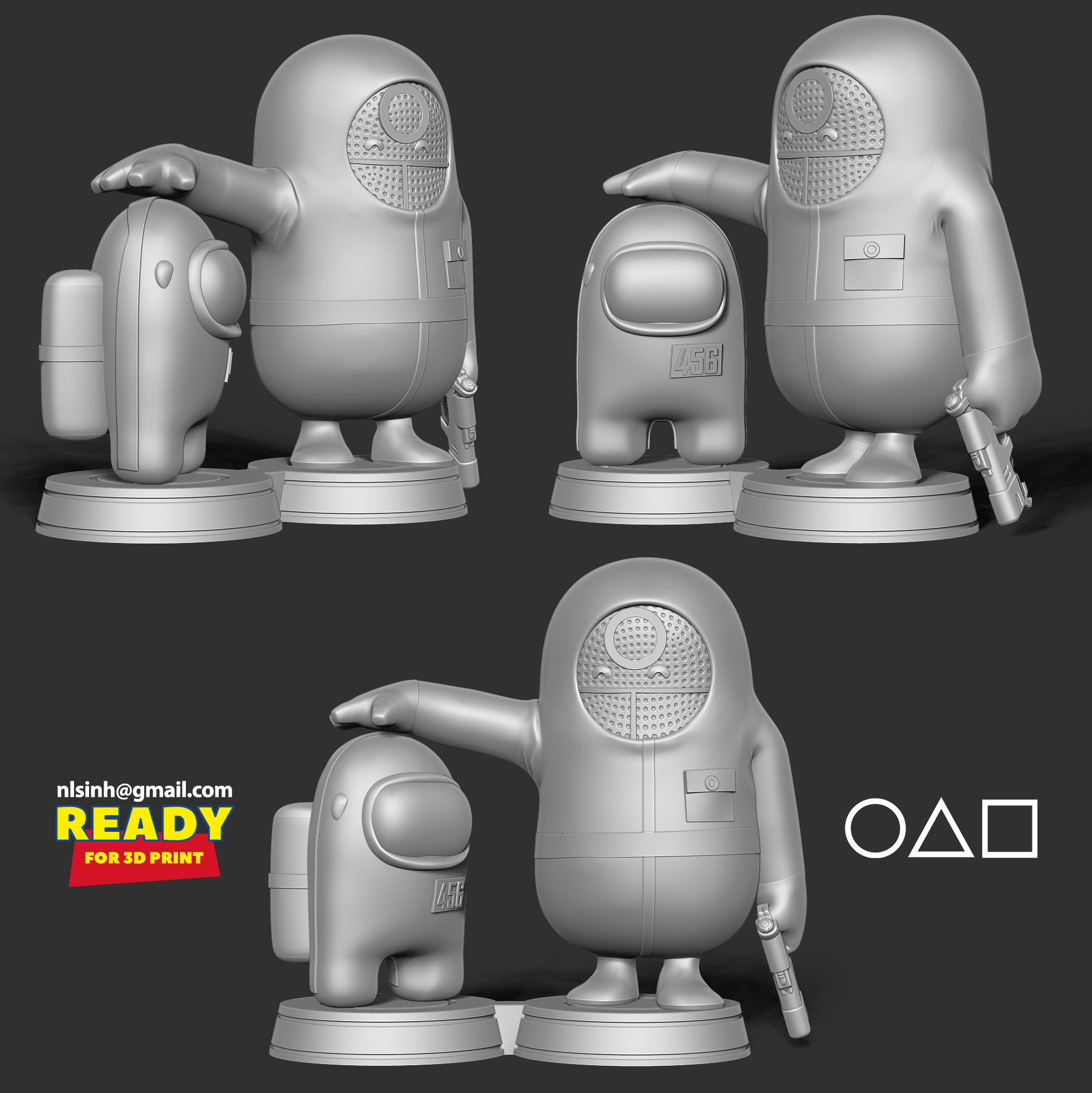 Squid Game - Among us and Fall Guys 3D print model_5