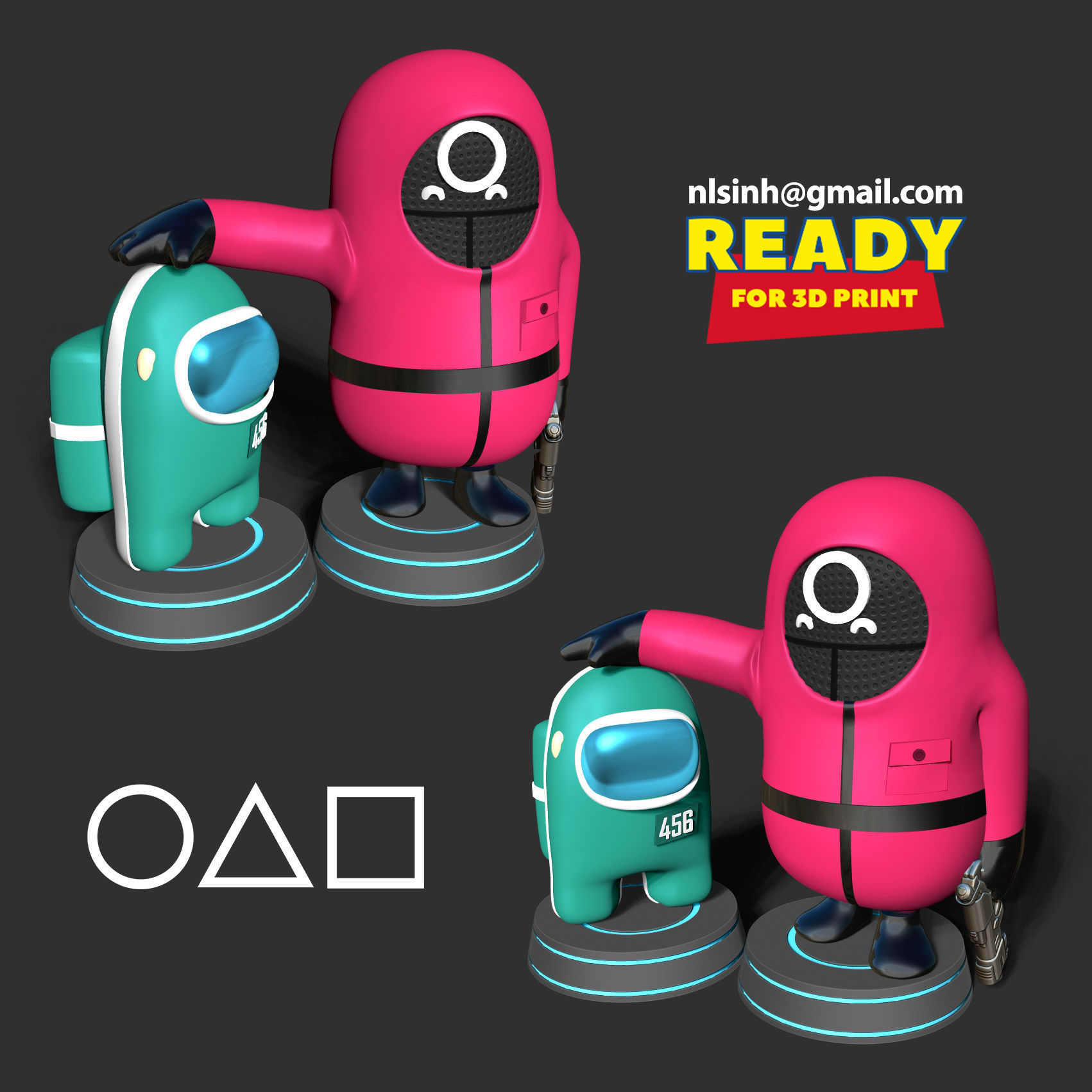 Squid Game - Among us and Fall Guys 3D print model_4