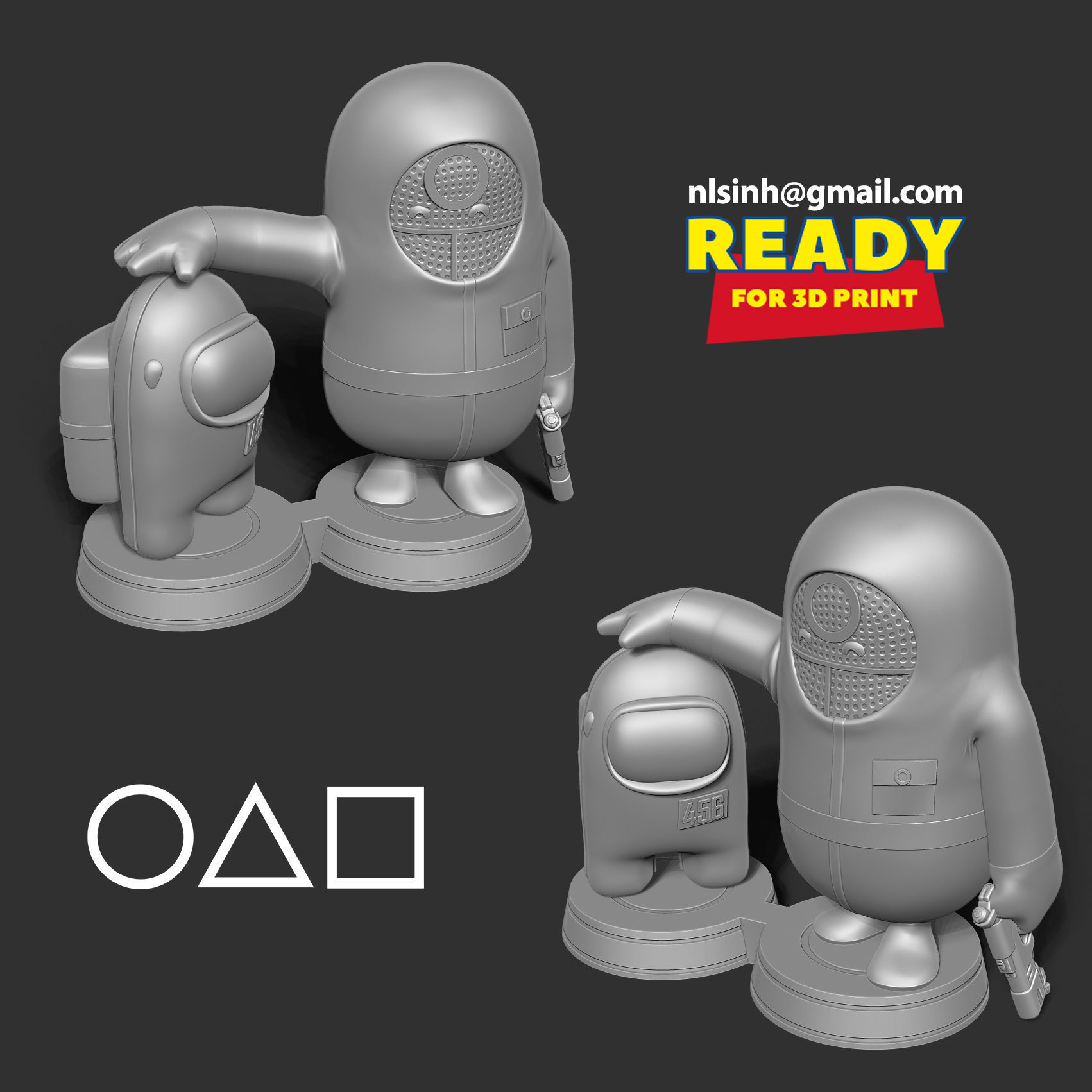 Squid Game - Among us and Fall Guys 3D print model_3