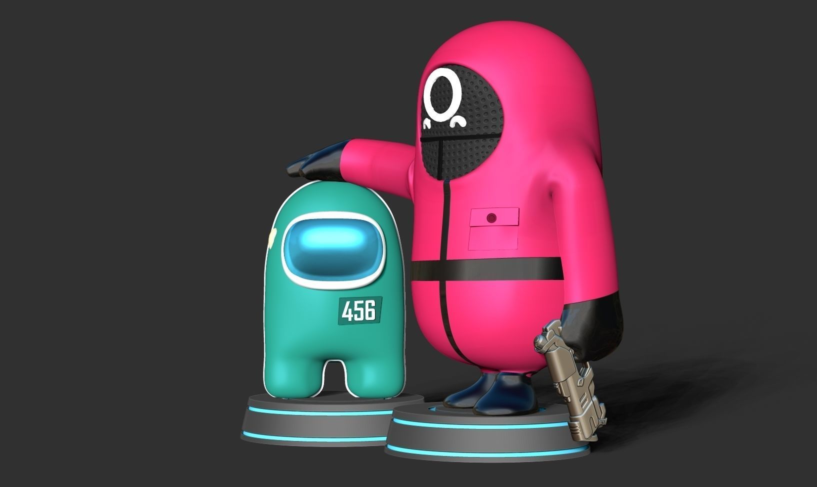 Squid Game - Among us and Fall Guys 3D print model_8