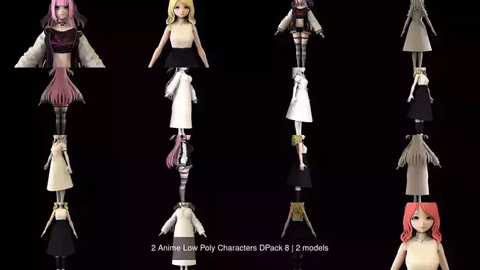 2 Anime Low Poly Characters DPack 8