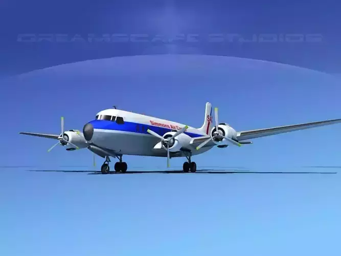 Douglas DC-7B Simmons Air Cargo 3D model