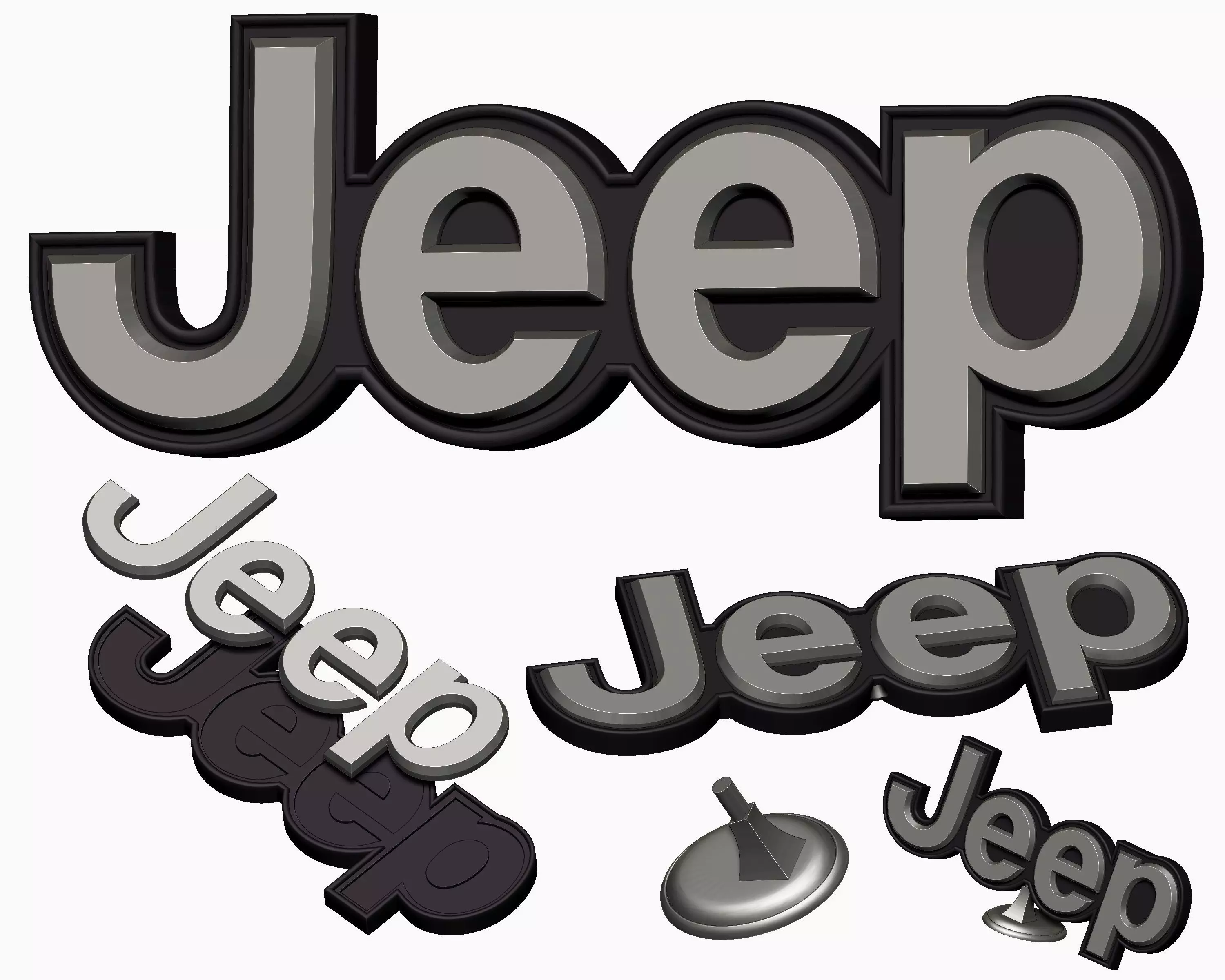 Jeep logo car brand for 3D printer or CNC router 3D print model