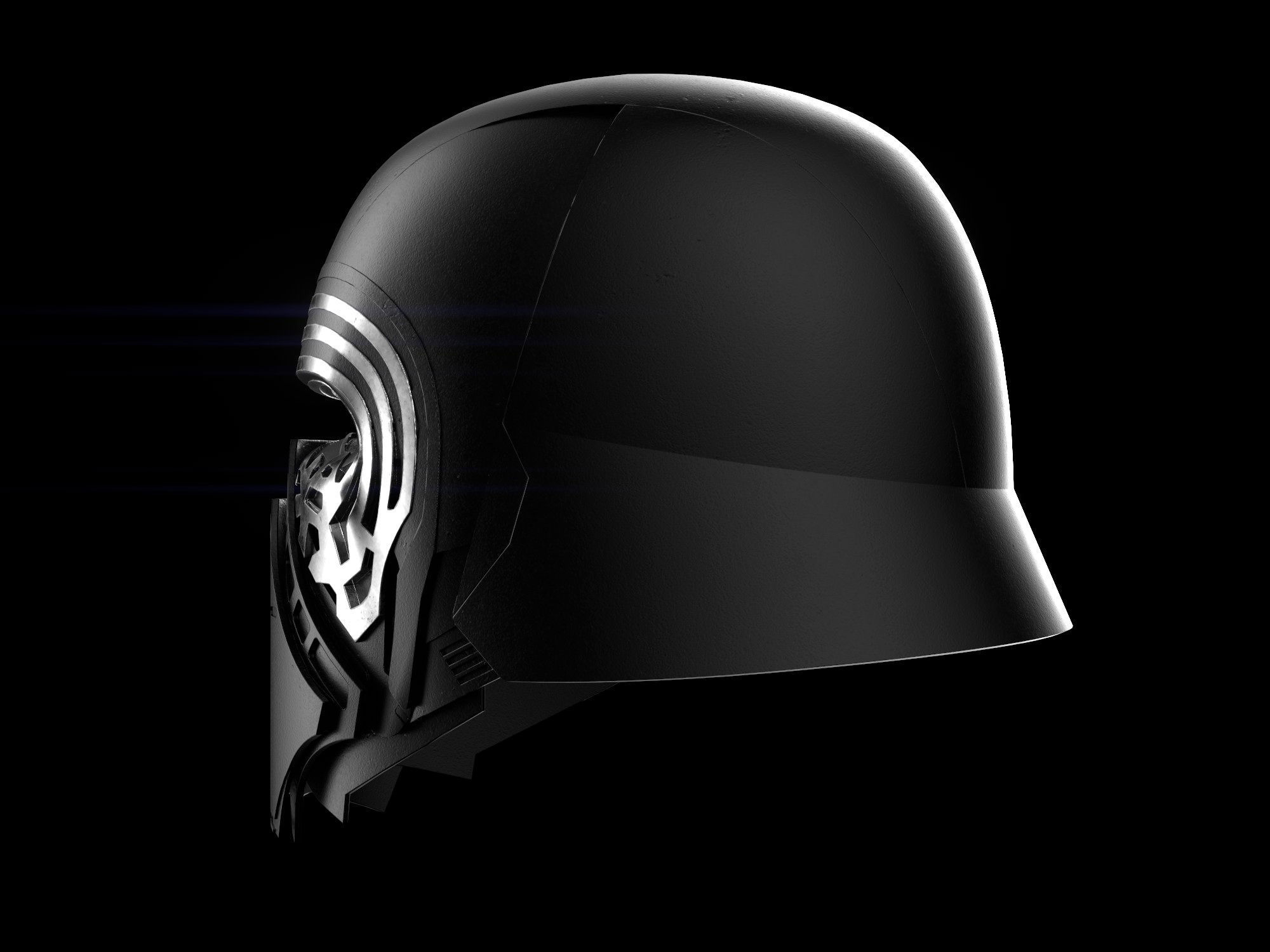 Kylo Ren mask Low-poly 3D model_3