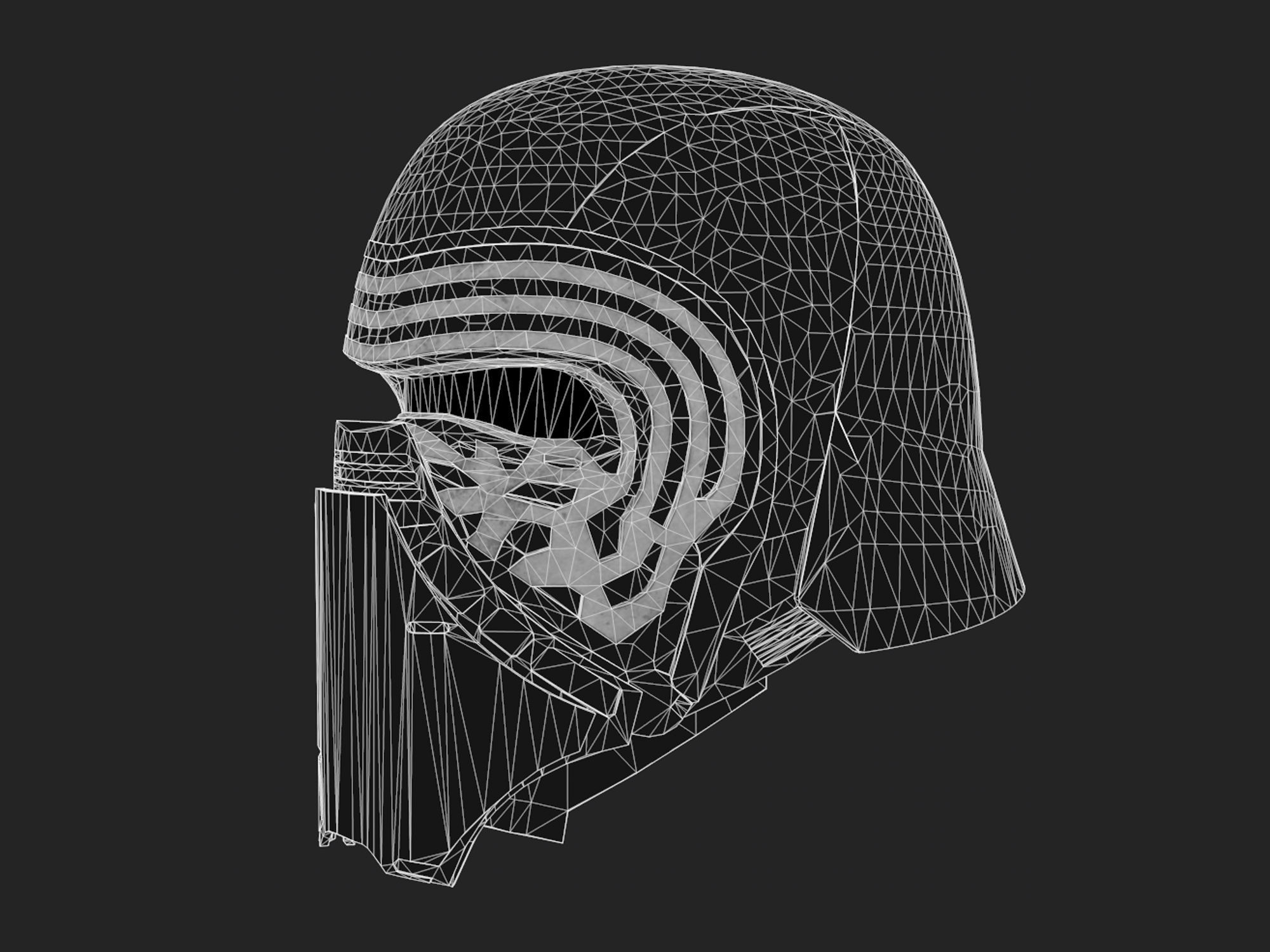 Kylo Ren mask Low-poly 3D model_14