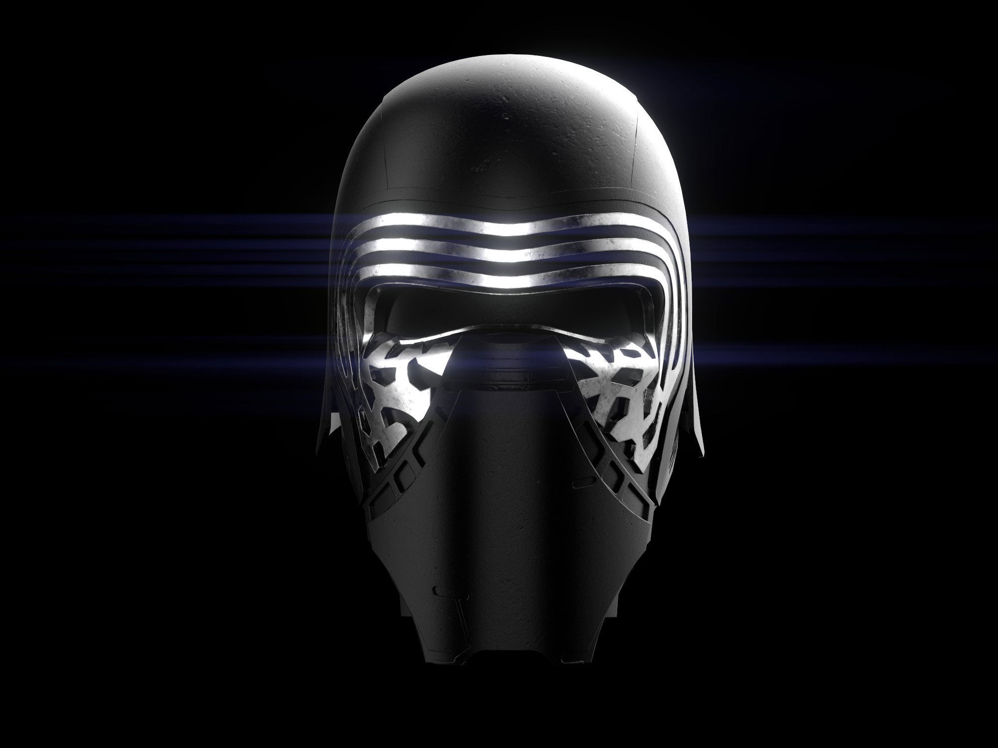 Kylo Ren mask Low-poly 3D model_1