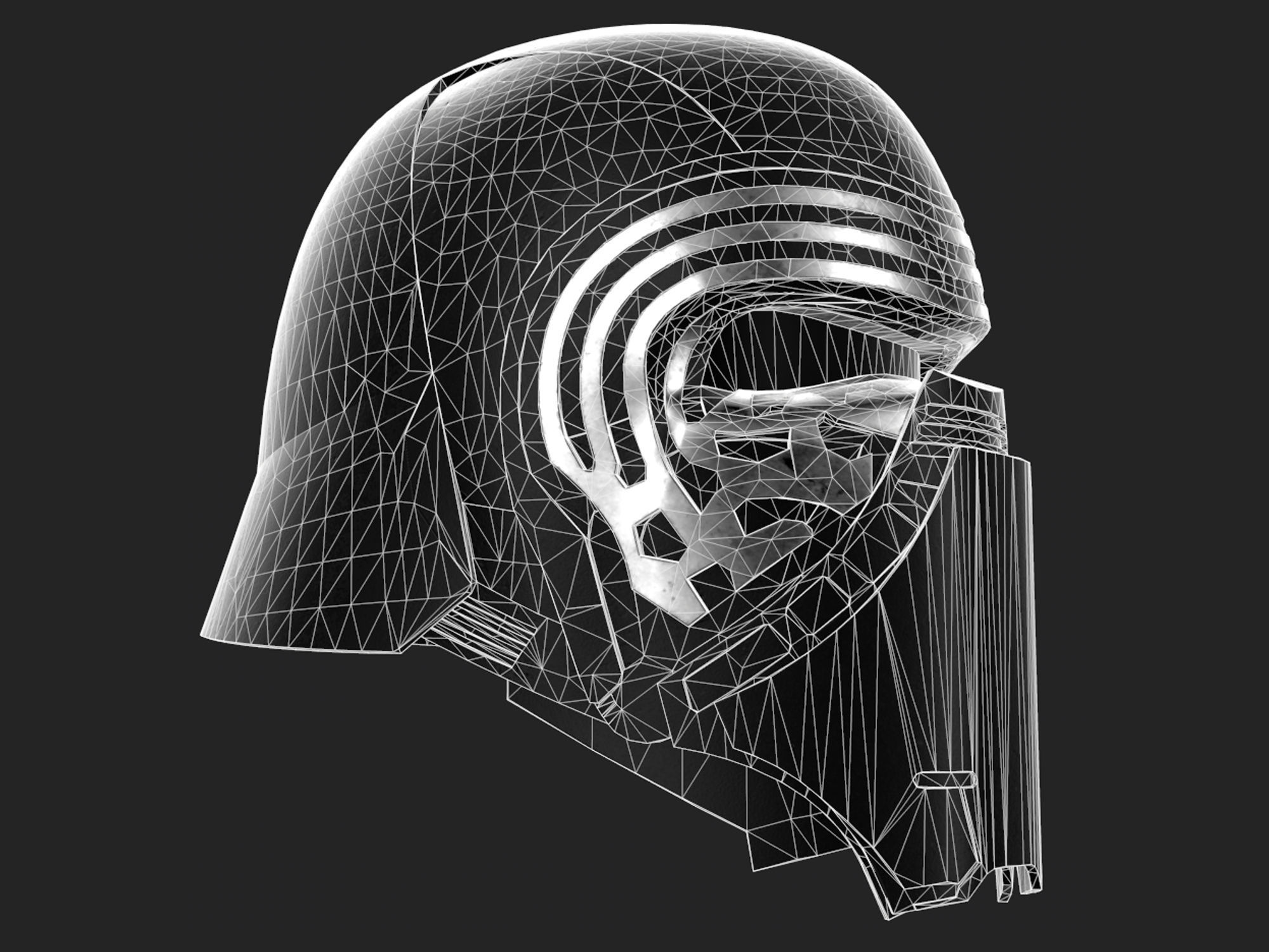 Kylo Ren mask Low-poly 3D model_18