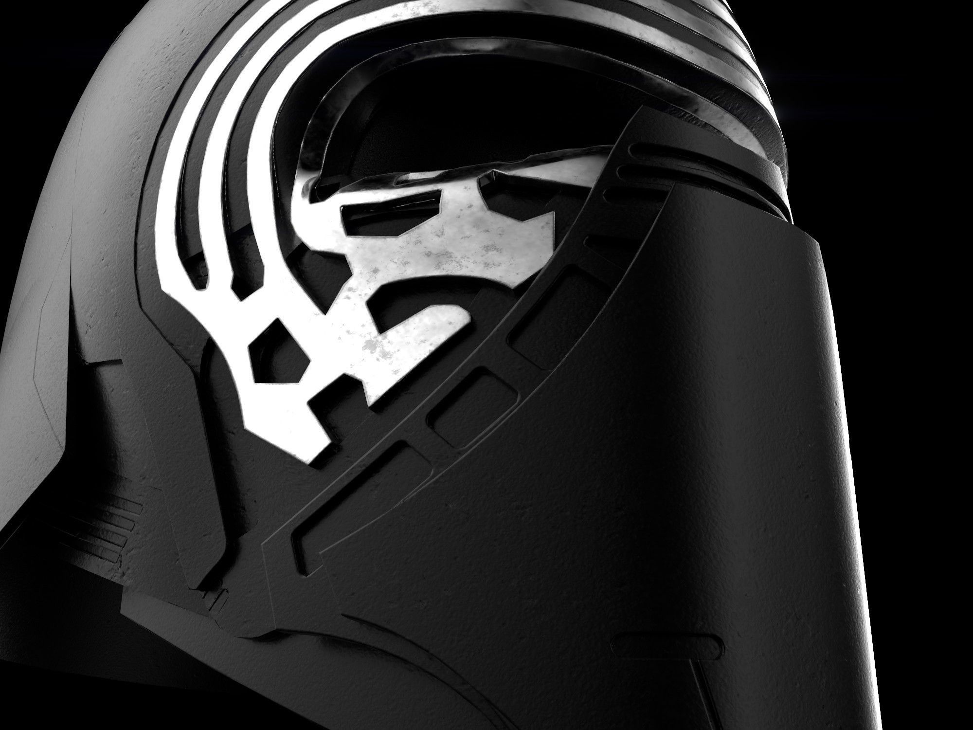 Kylo Ren mask Low-poly 3D model_12