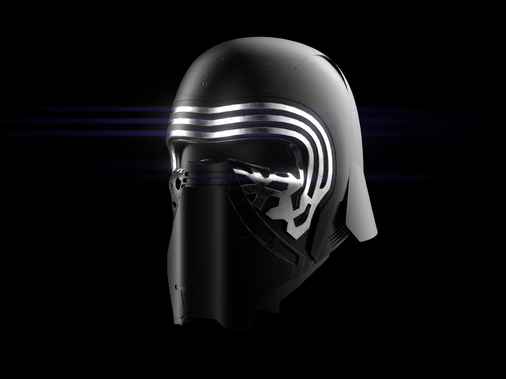 Kylo Ren mask Low-poly 3D model_2