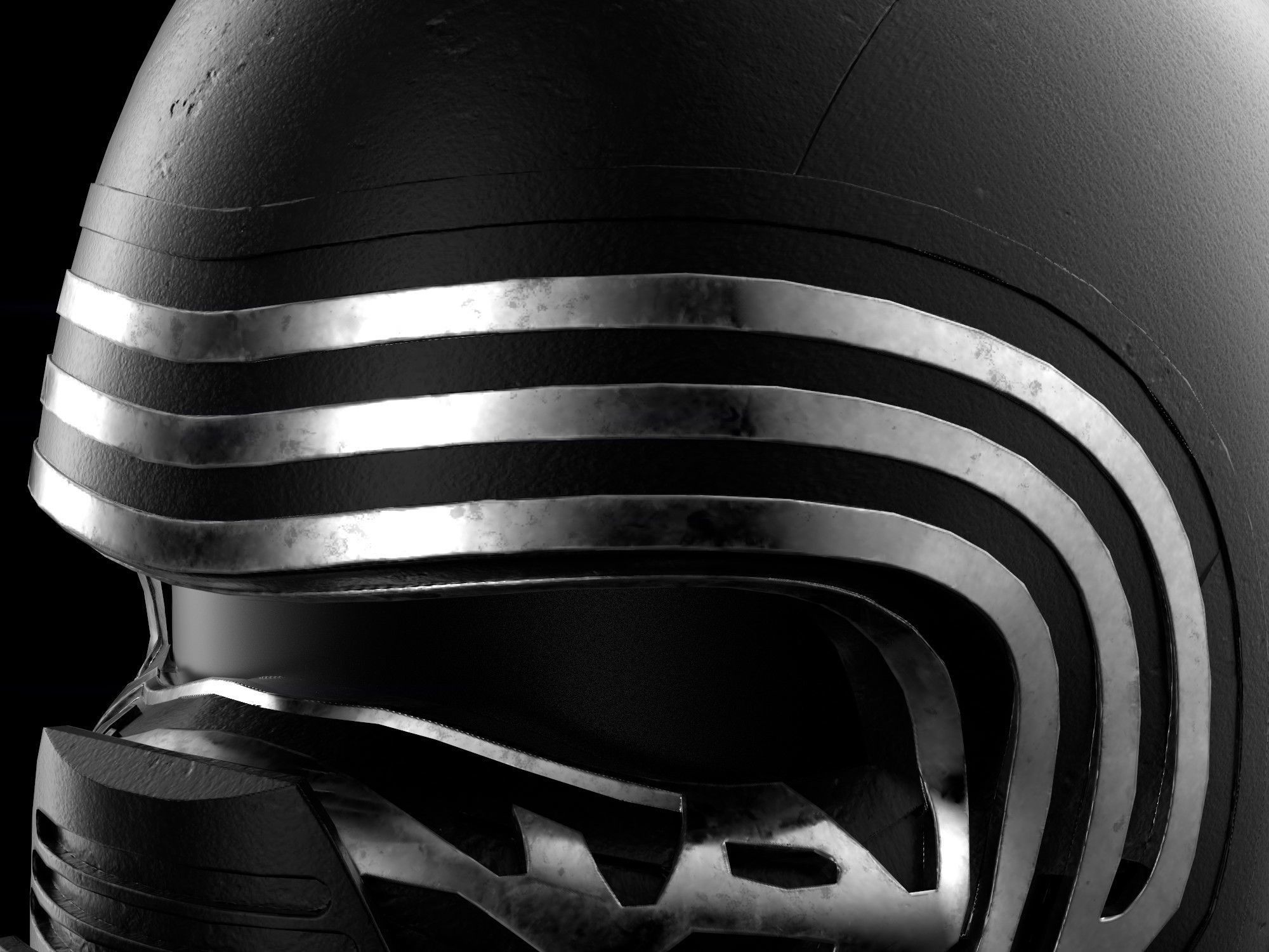 Kylo Ren mask Low-poly 3D model_16