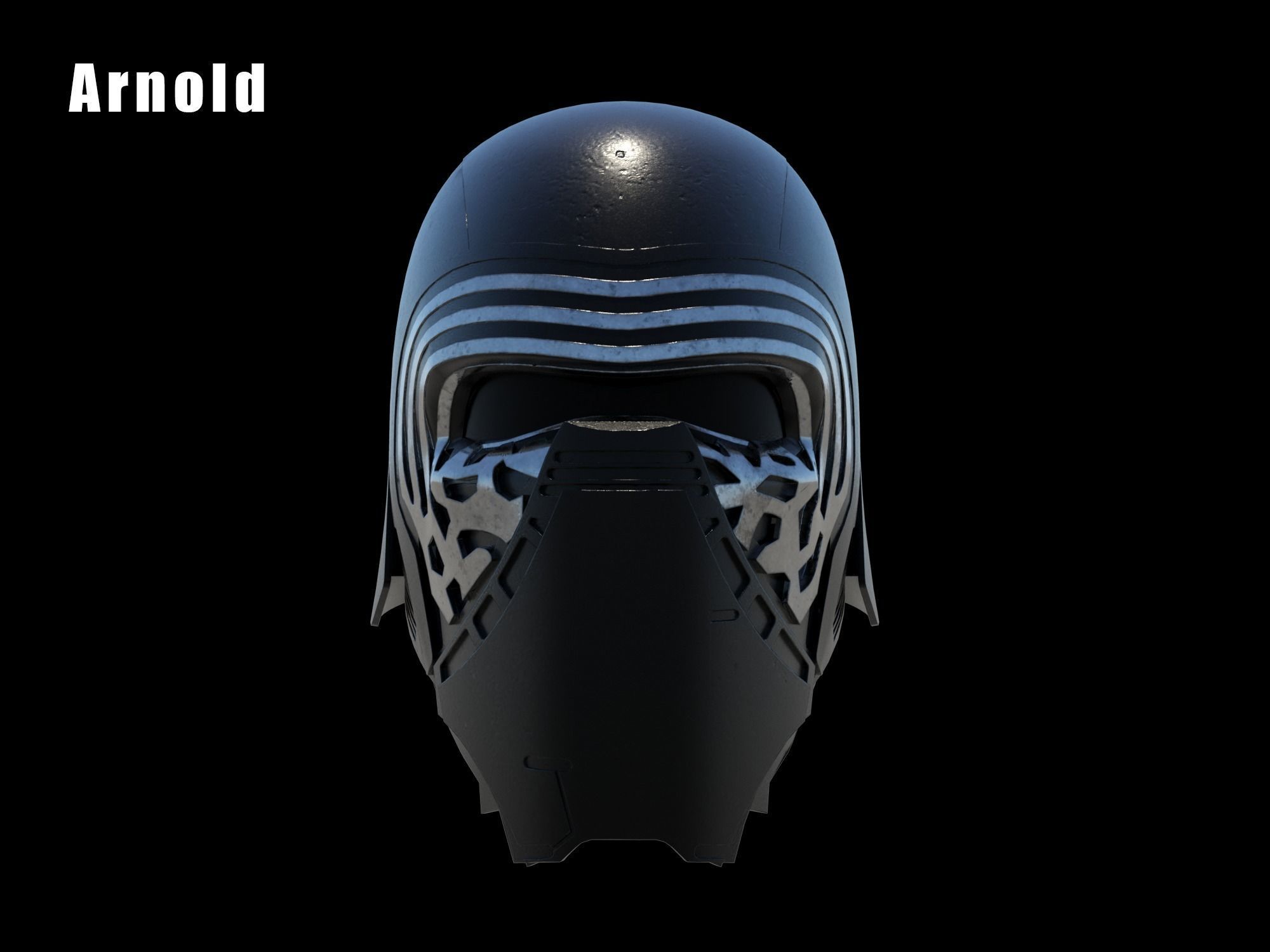 Kylo Ren mask Low-poly 3D model_15