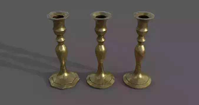 Retro Candlesticks 3D model